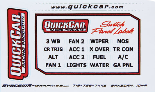 Switch Panel Stickers Large Ignition Panels