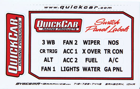 Switch Panel Stickers Small Ignition Panels