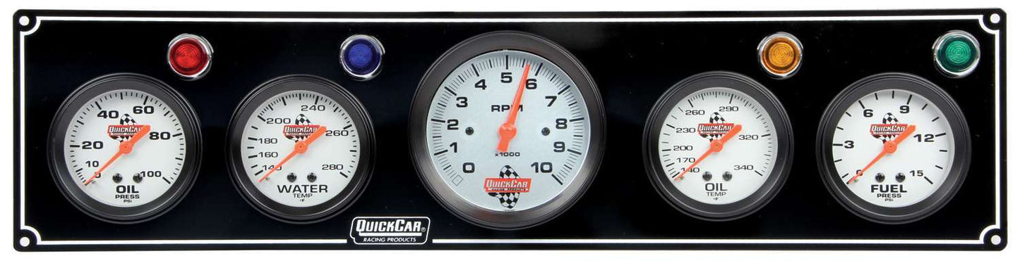 3-1 Gauge Panel OP/WT/OP /FP w/3-3/8in Tach Black